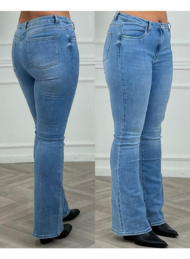 The Goodies Stretch Flared Jeans - Denim Light Blue
