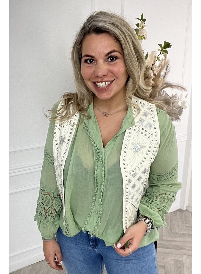 Bohemian Blouse Long - Sage Green