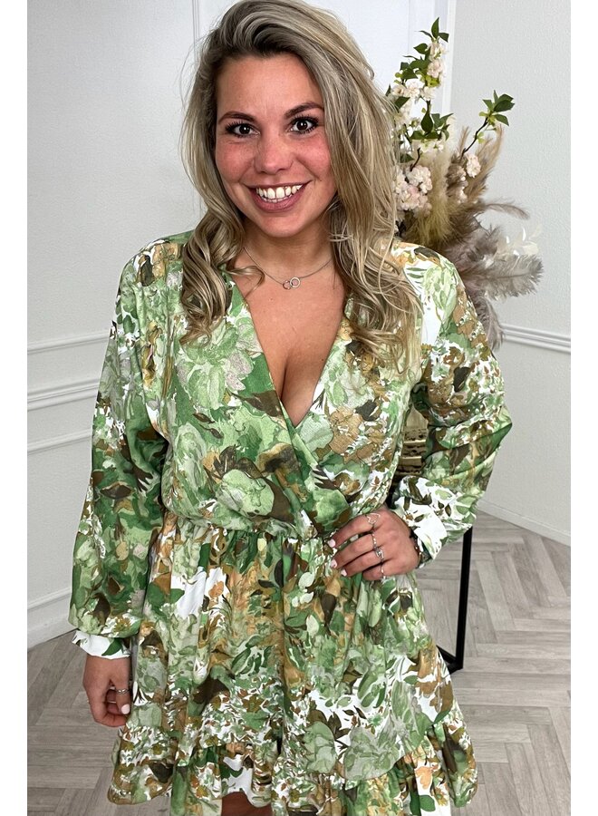Miami Flower Dress - Green/Sage