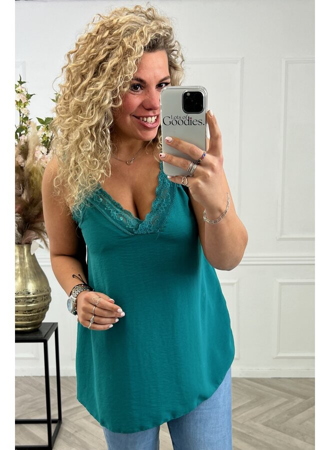 Curvy Sisi Lace Top - Seagreen