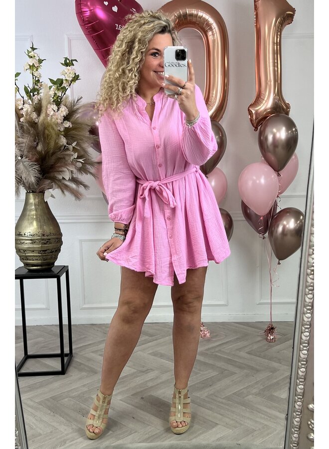 Limited Cotton Tunic Dress - Pink