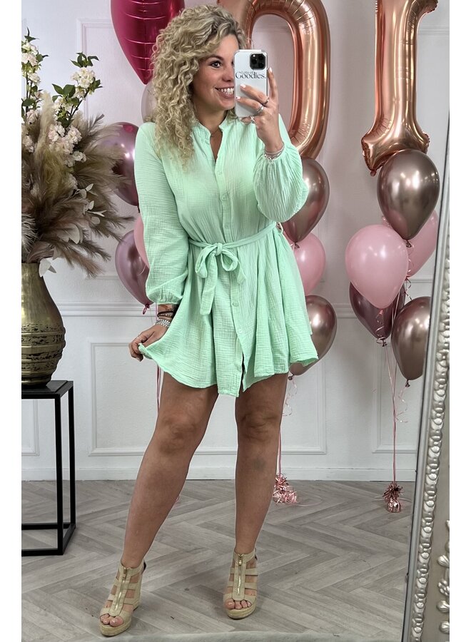 Limited Cotton Tunic Dress - Mint