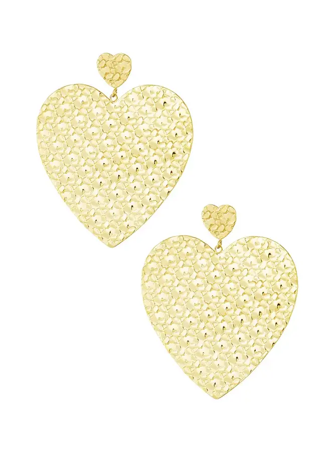 Gold Double Heart Earrings