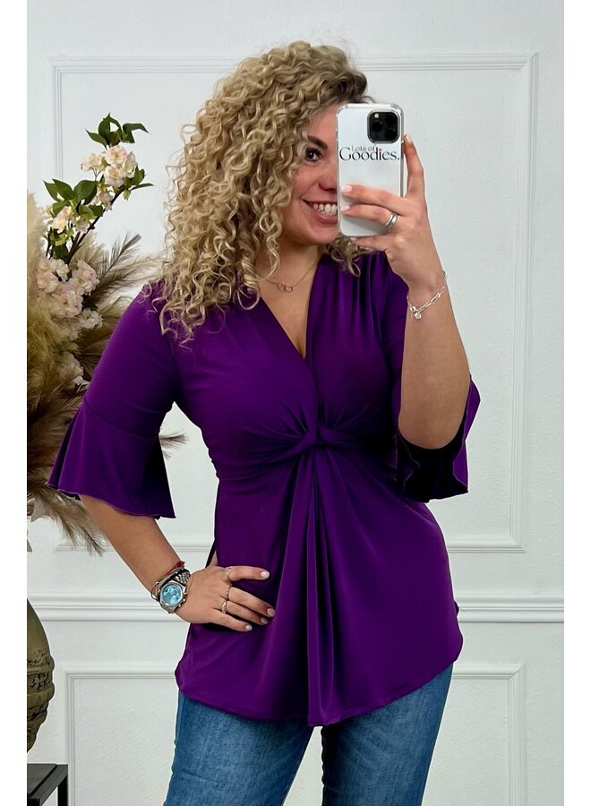 Curvy Knotted Top - Purple