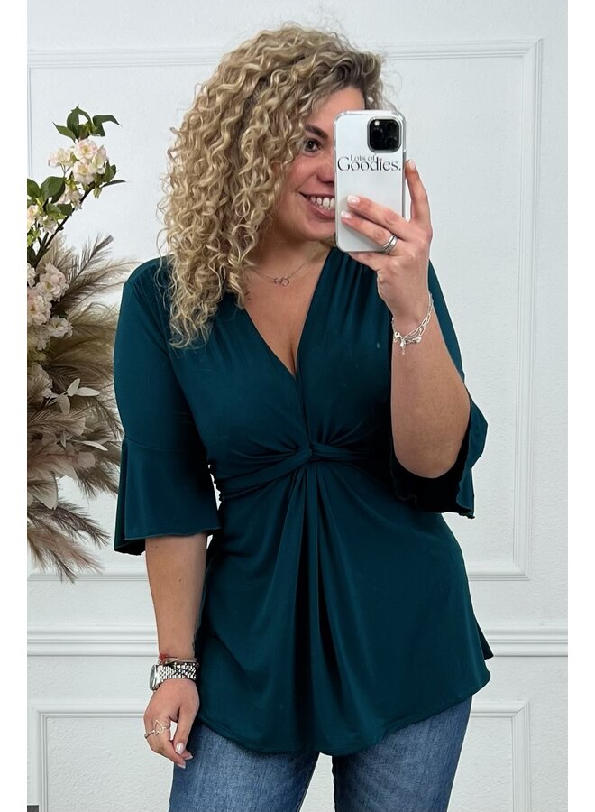 Curvy Knotted Top - Petrol