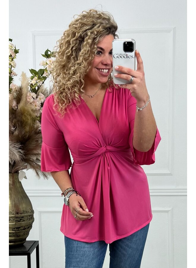 Curvy Knotted Top - Sugar Pink