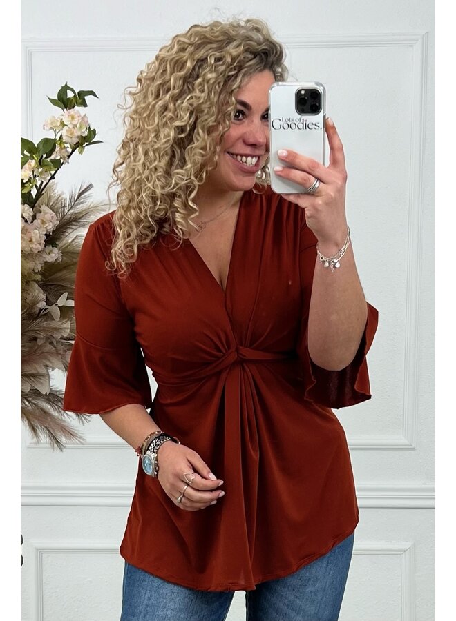 Curvy Knotted Top - Rusty