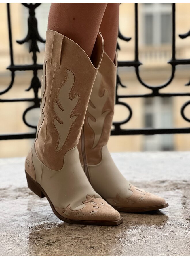 Paris Cowboy Boots - Beige