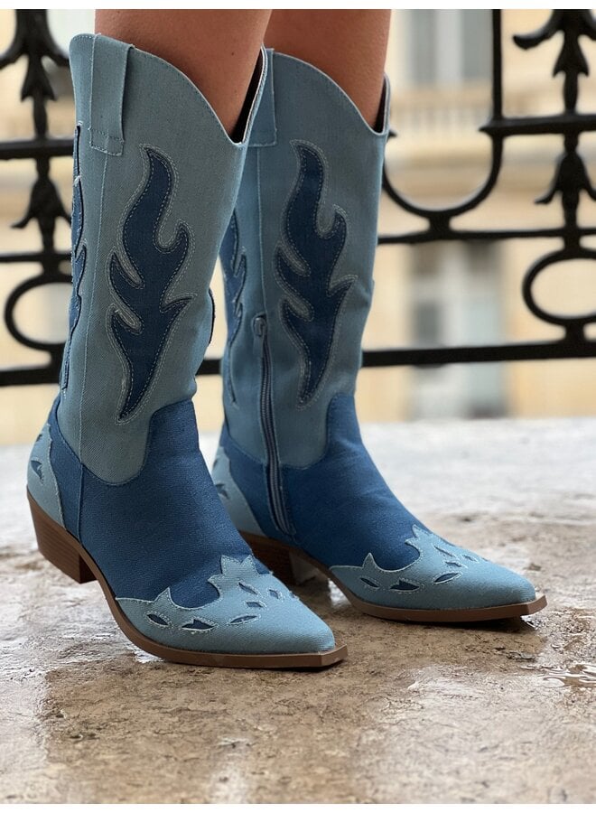 Paris Cowboy Boots - Blue