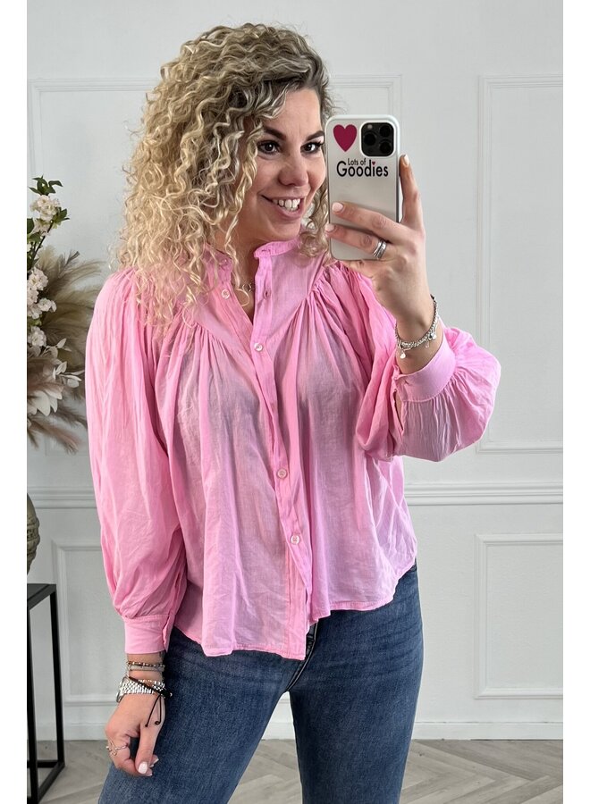 Scarlett Cotton Blouse - Sugar Pink