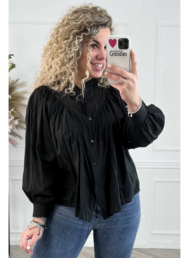 Scarlett Cotton Blouse - Black