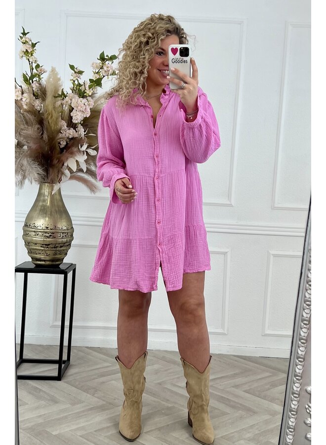 Curvy Cotton Lizzy Dress - Sugar Pink