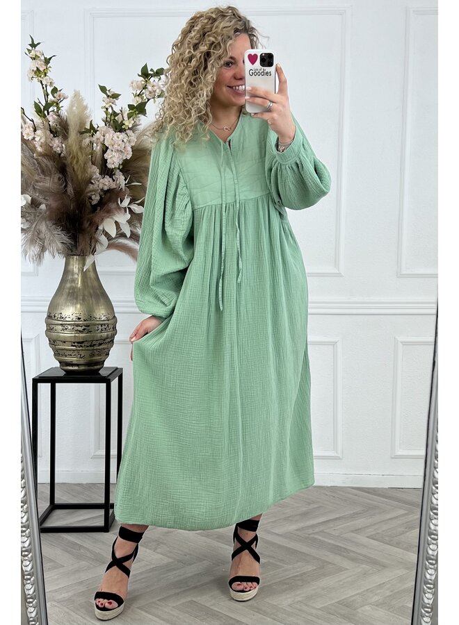 Maxi Julie Cotton Padded Dress - Sage