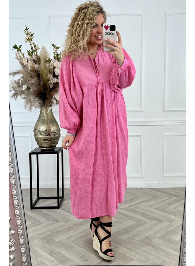Maxi Julie Cotton Padded Dress - Sugar Pink