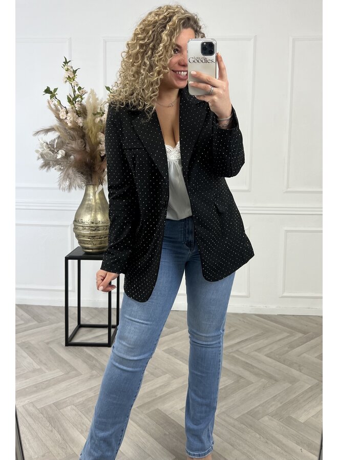 Curvy Hailey Strass Blazer - Black