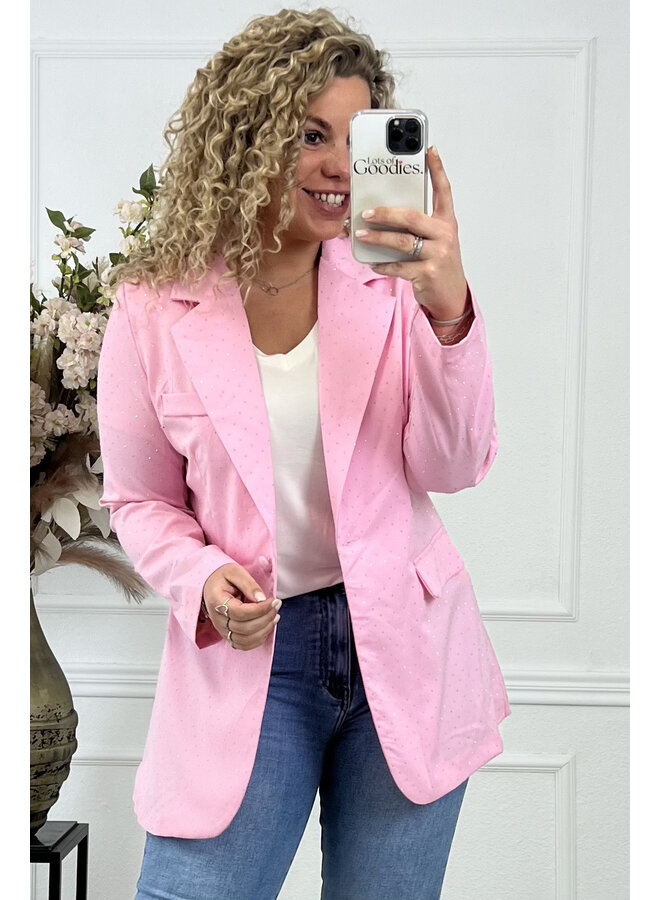 Curvy Hailey Strass Blazer - Pink