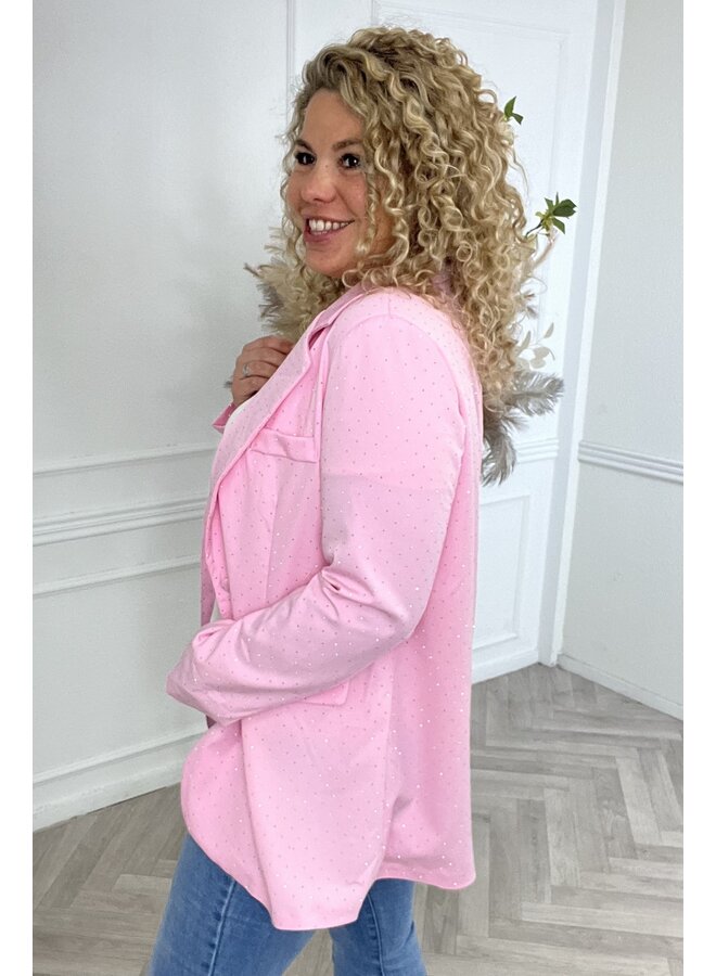 Curvy Hailey Strass Blazer - Pink