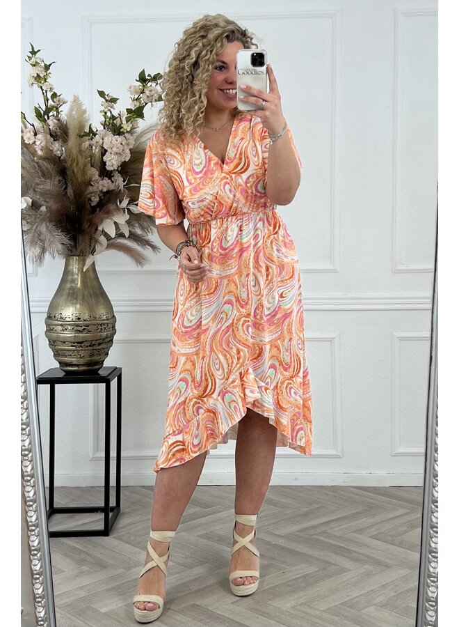 Curvy Spanish Dress Swirl - Peach/Mint