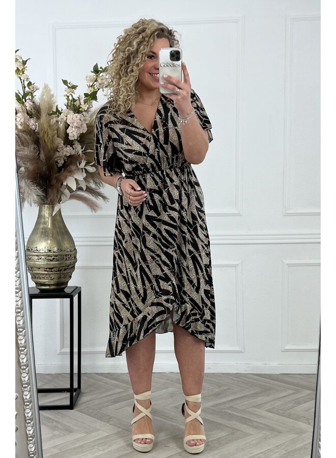 Curvy Spanish Dress - Black/Leopard