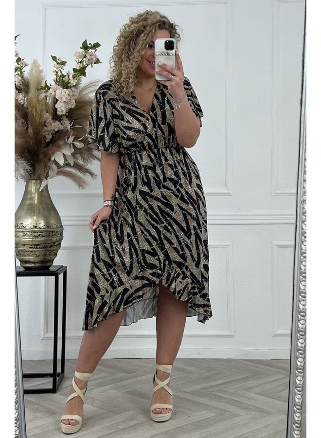 Curvy Spanish Dress - Black/Leopard