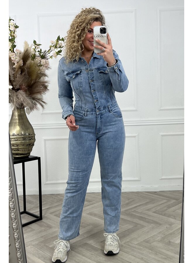 Denim Chloé Jumpsuit - Light Blue