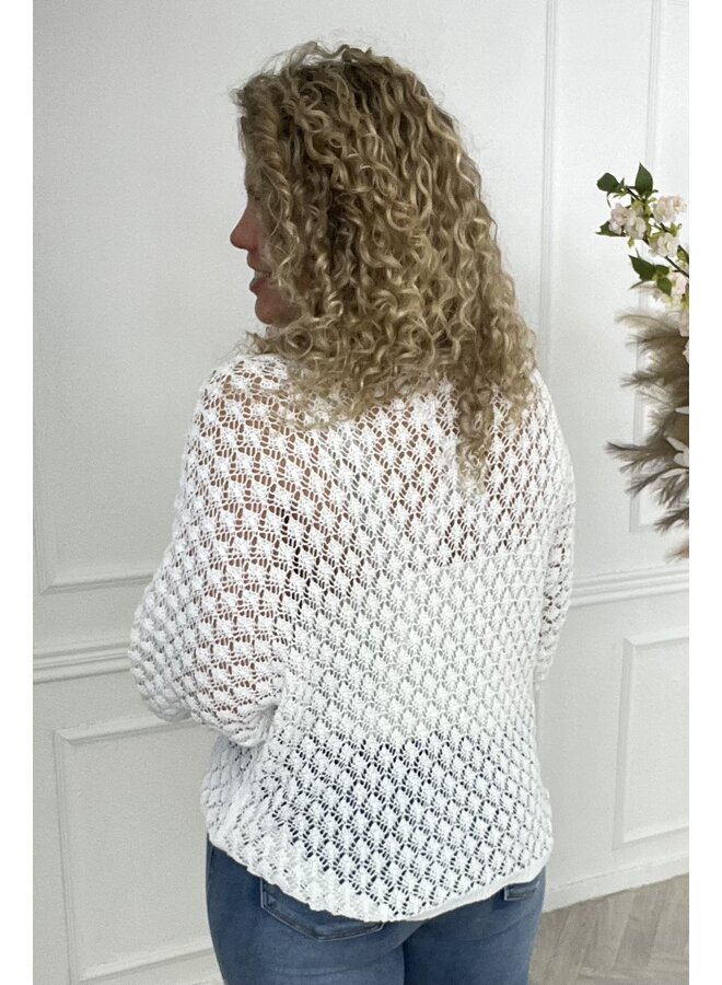 Knitted Top Merlot - White