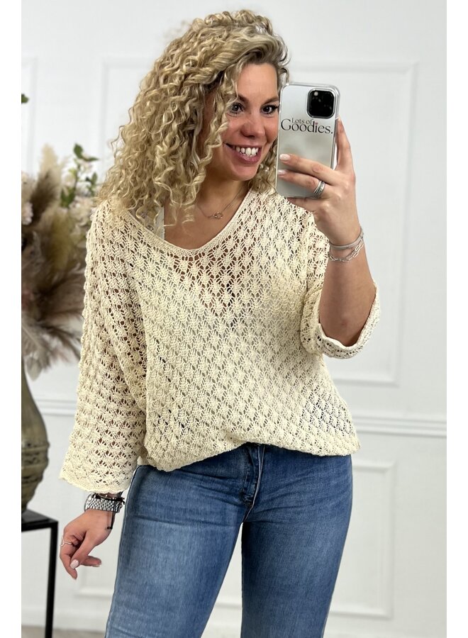 Knitted Top Merlot - Beige