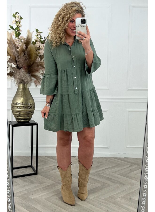 Cotton Milou Dress - Armygreen