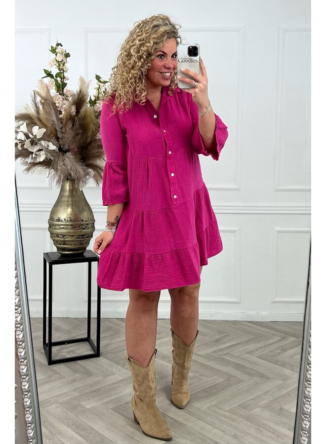 Cotton Milou Dress - Fuchsia