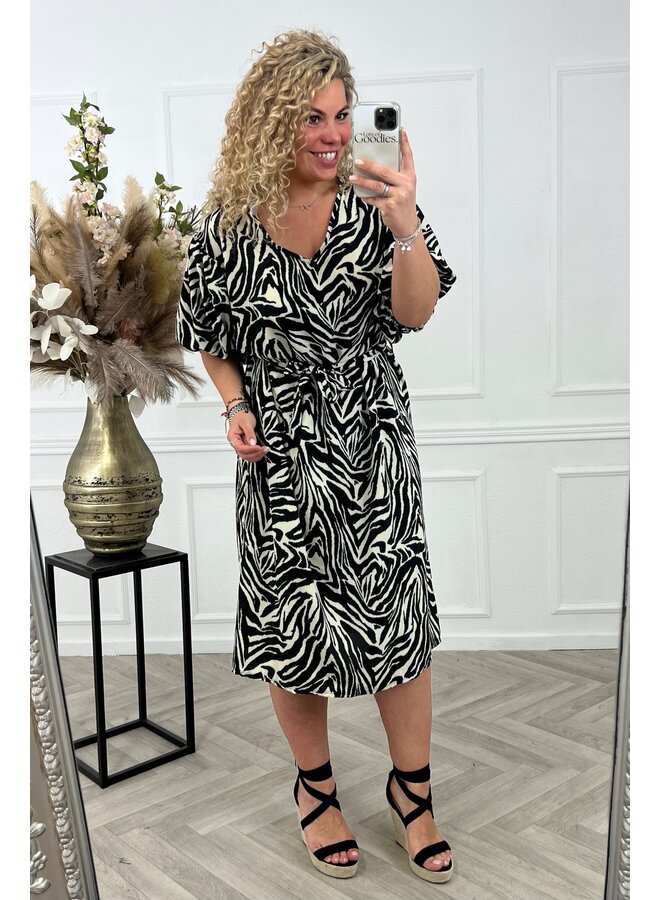 Long Animal Dress - Zebra