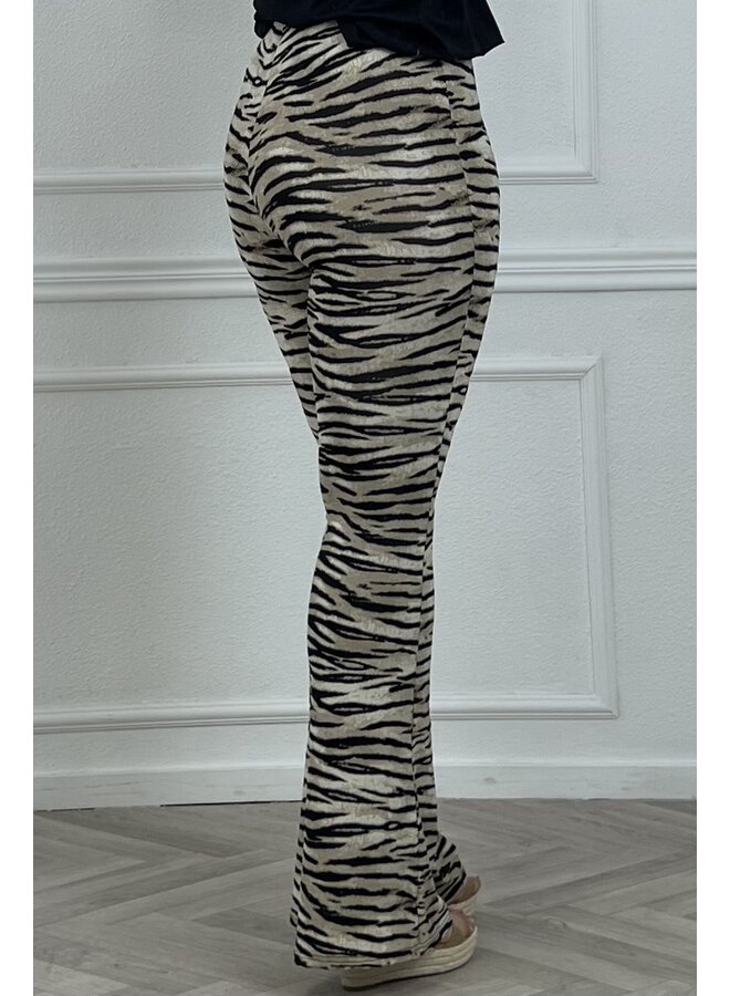 Tall Zebra Flare - Beige/Black