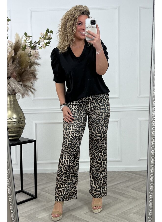 Brooke Leopard Pants - Beige