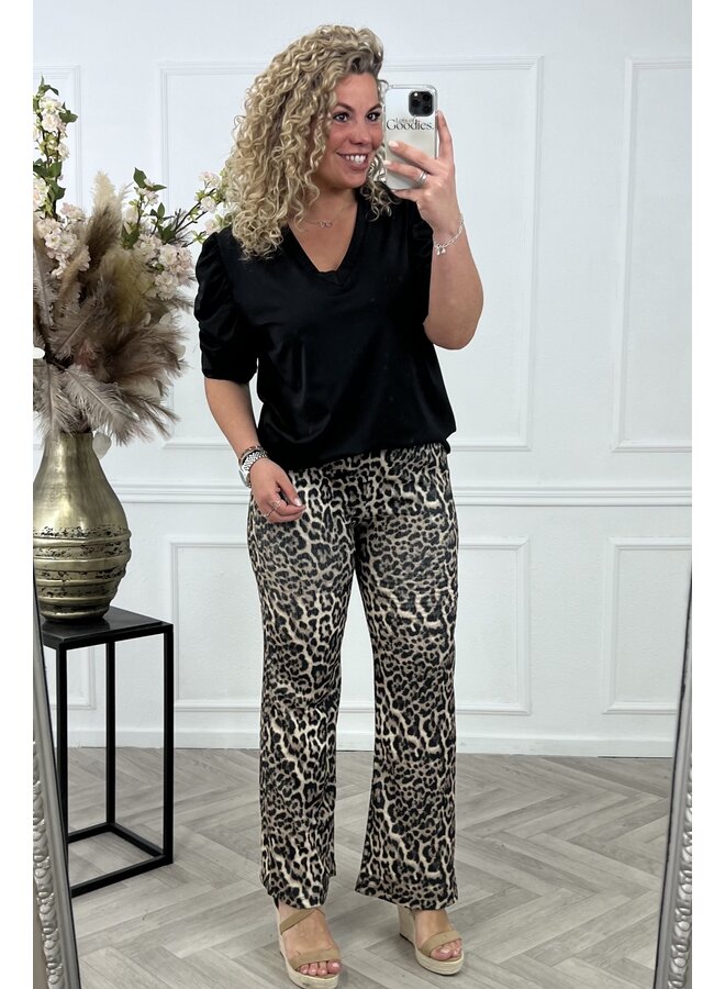 Brooke Leopard Pants - Beige