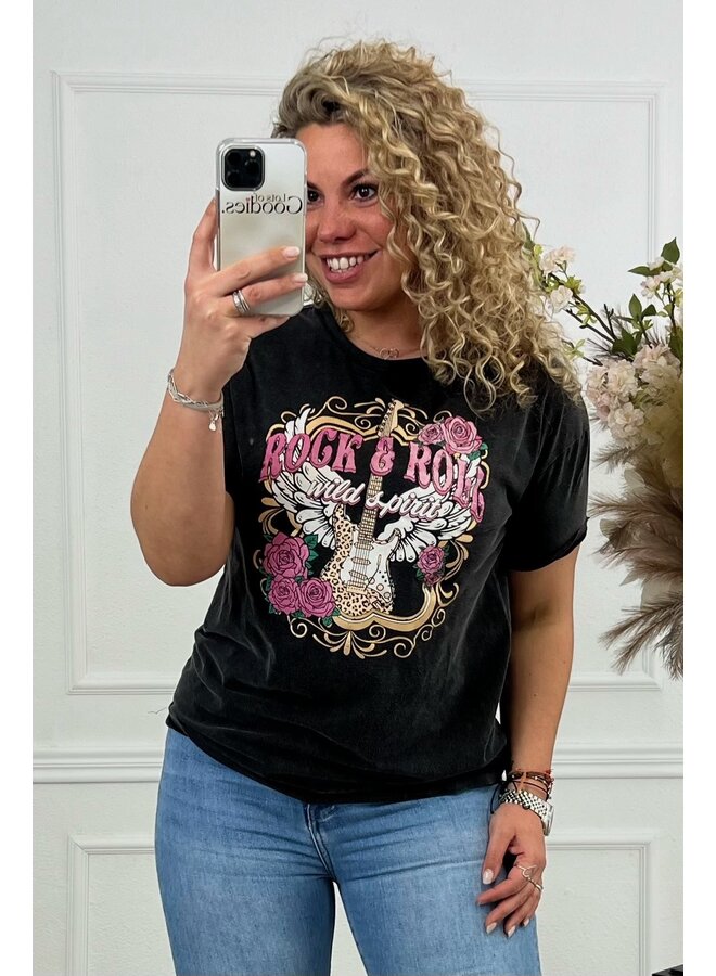 Rock&Roll Shirt - Black/Pink