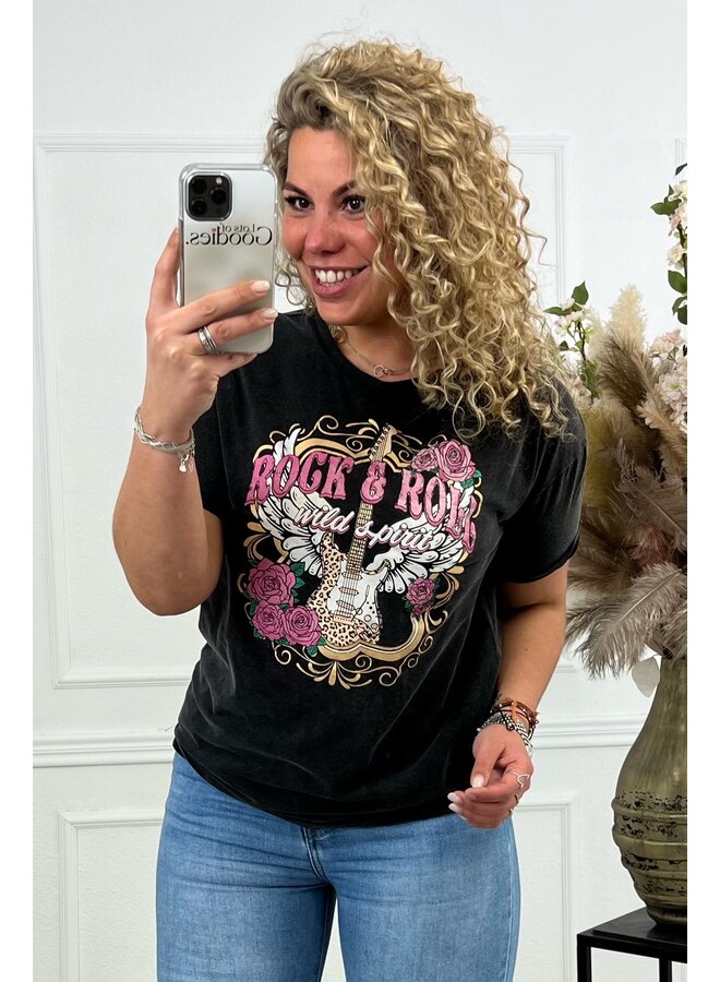 Rock&Roll Shirt - Black/Pink