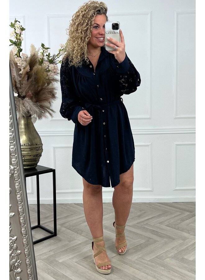 Curvy Scarlett Lace Dress - Navy