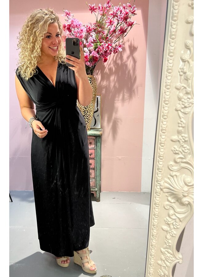 Maxi Curvy Knotted Dress - Black