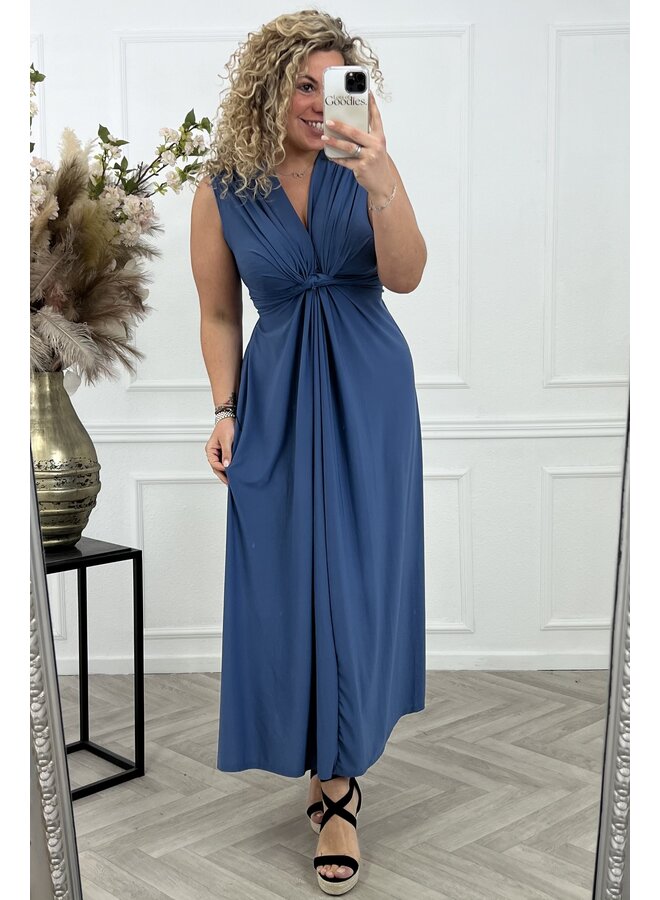 Maxi Curvy Knotted Dress - Denim