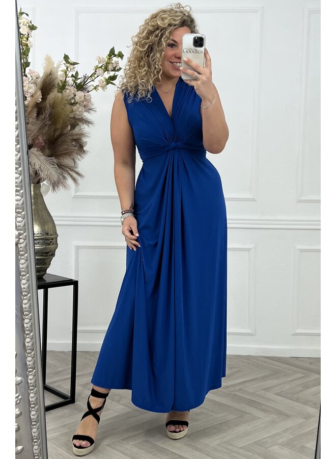 Maxi Curvy Knotted Dress - Kobalt