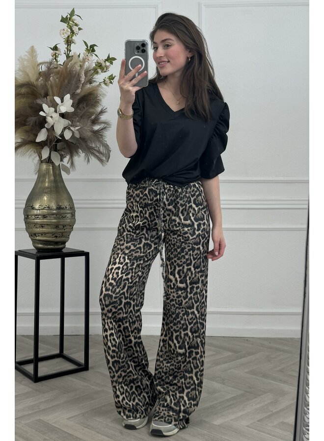 Brooke Leopard Pants - Beige