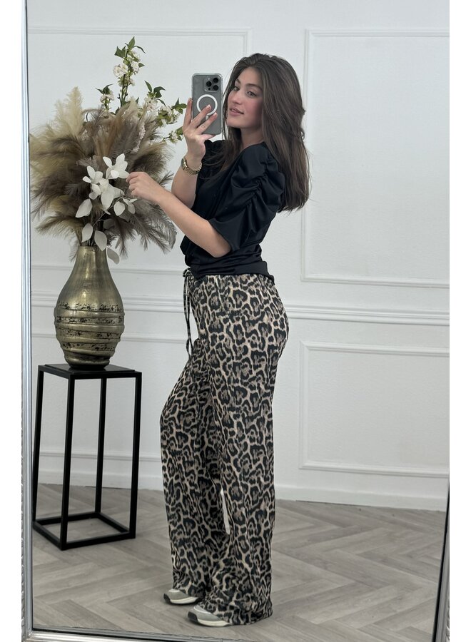 Brooke Leopard Pants - Beige