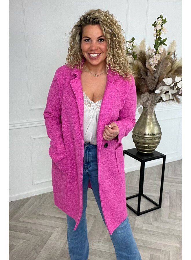 Spring Teddy Coat - Fuchsia