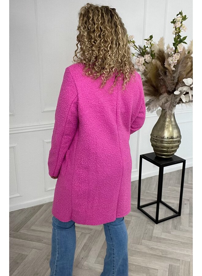 Spring Teddy Coat - Fuchsia