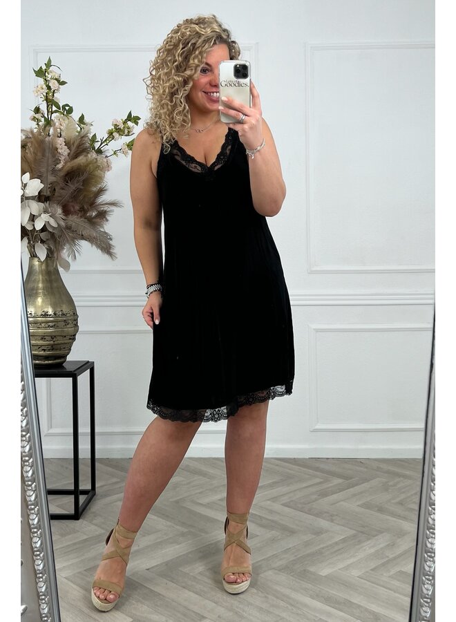 Bibi Midi Lace Dress - Black