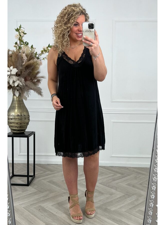 Bibi Midi Lace Dress - Black