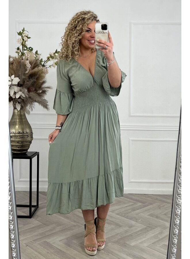 Curvy Summer Taille Dress - Armygreen