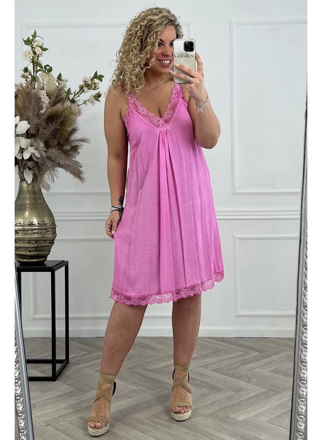 Bibi Midi Lace Dress - Pink