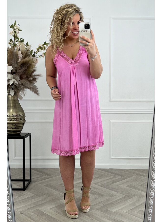 Bibi Midi Lace Dress - Pink