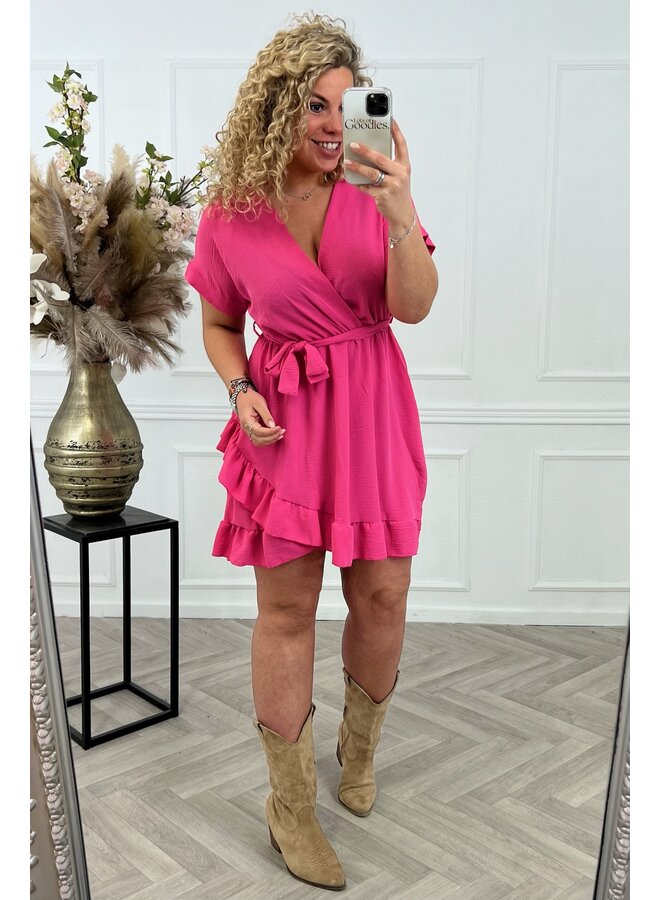 Luna Ruffle Dress - Pink