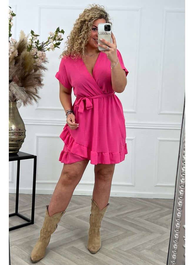 Luna Ruffle Dress - Pink